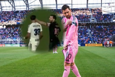 Messi nổi nóng vỗ vào đầu tài năng trẻ 16 tuổi