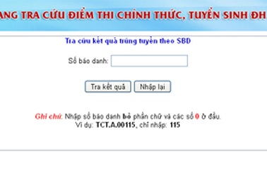 ĐH Cần Thơ công bố điểm trúng tuyển