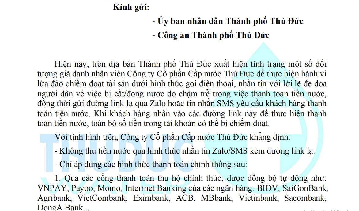 Cuộc gọi lừa đảo của kẻ giả mạo nhân viên thu tiền nước ở TPHCM - 1 Cuộc gọi lừa đảo của kẻ giả mạo nhân viên thu tiền nước ở TPHCM - 1