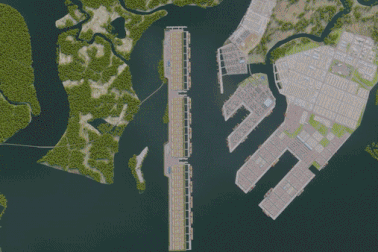 Hình ảnh tương lai của siêu cảng quốc tế nổi giữa biển TPHCM