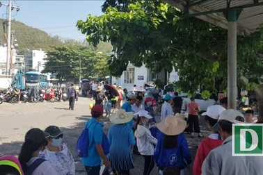 Nhiều người không đeo thẻ HDV, cầm cờ dẫn khách Trung Quốc