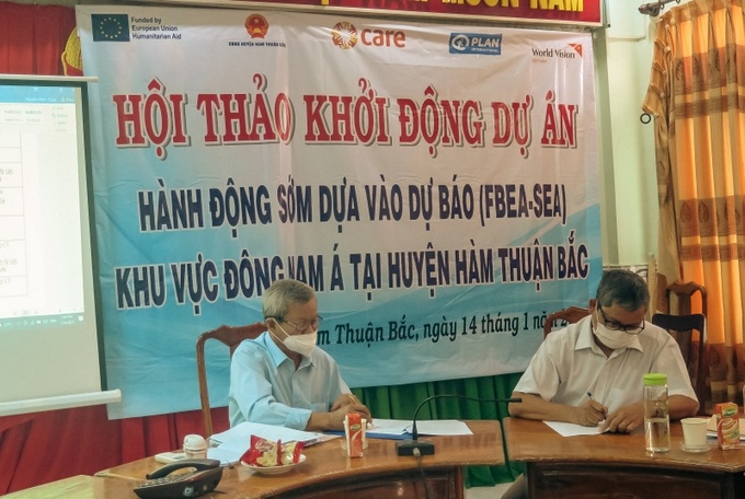 Đại diện UBND Huyện Hàm Thuận Bắc và Tổ chức World Vision Việt Nam tại Hội thảo.