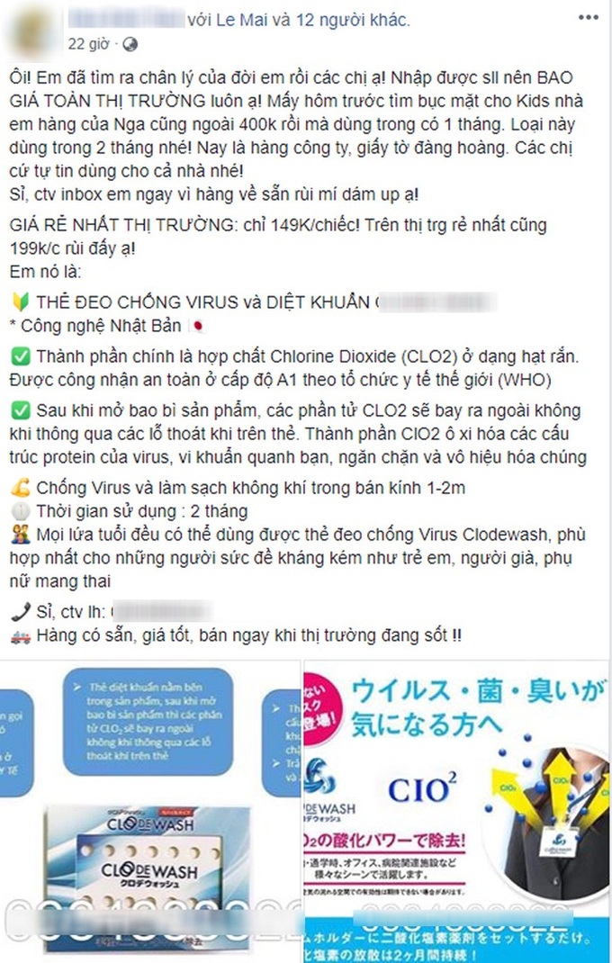 Tràn lan các loại thẻ diệt khuẩn, chống virus corona Covid-19 trên mạng: Chuyên gia nói gì? - Ảnh 1. Tràn lan các loại thẻ diệt khuẩn, chống virus corona Covid-19 trên mạng: Chuyên gia nói gì? - Ảnh 1.