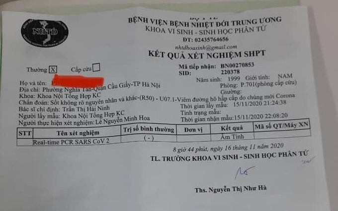 (Cập nhật) Bệnh nhân ở Hà Nội vừa phát hiện dương tính lại có kết quả xét nghiệm âm tính với SARS-CoV-2 - Ảnh 1. (Cập nhật) Bệnh nhân ở Hà Nội vừa phát hiện dương tính lại có kết quả xét nghiệm âm tính với SARS-CoV-2 - Ảnh 1.