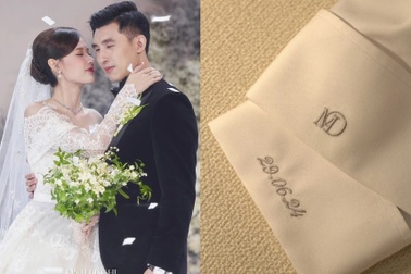 Chồng Midu diện hai bộ trang phục cưới có chi tiết đặc biệt