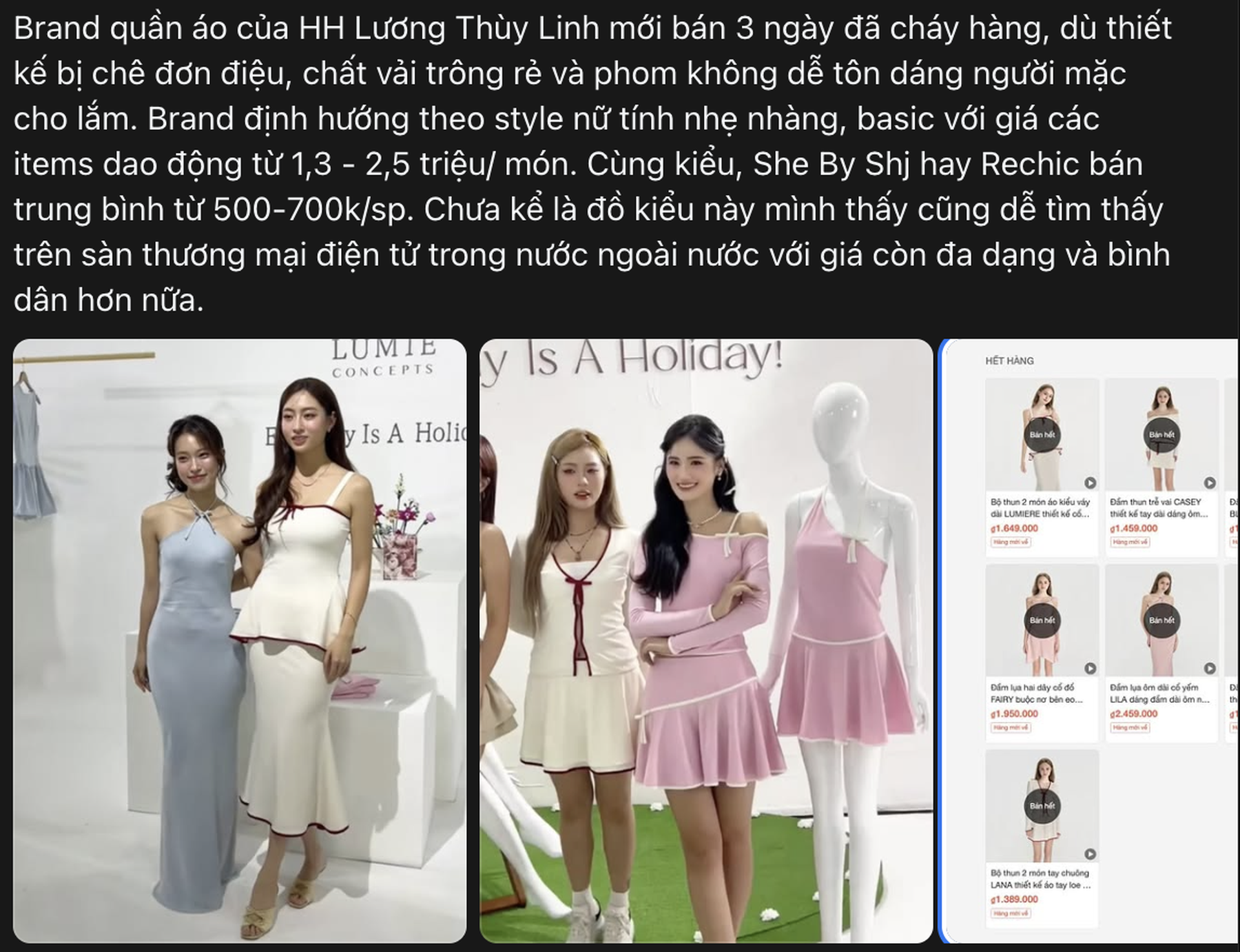 Nhãn thời trang của Hoa hậu Lương Thùy Linh bị chê giá cao, chất lượng kém - 3 Nhãn thời trang của Hoa hậu Lương Thùy Linh bị chê giá cao, chất lượng kém - 3