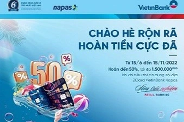 Hoàn tiền đến 50% khi giao dịch bằng thẻ tín dụng nội địa 2Card VietinBank Napas