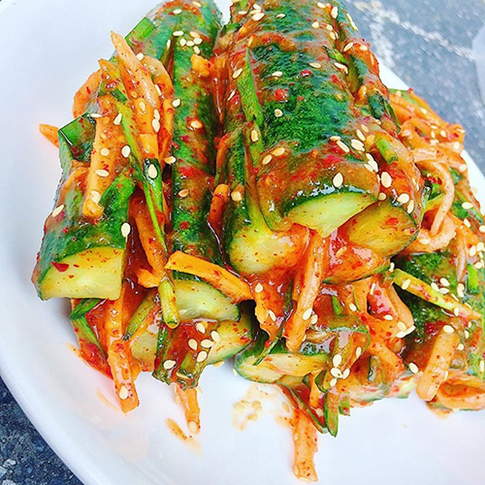 Kim chi dưa chuột thành phẩm. Ảnh: Nguyễn Bích Ngọc