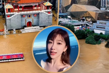 Cô gái gây phẫn nộ vì bật chế độ kiếm tiền khi phát trực tiếp cứu hộ lũ lụt