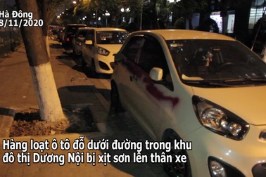 Hà Nội: Hàng loạt ô tô bị xịt sơn khi đỗ trong khu đô thị Dương Nội