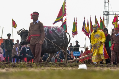 “Vua” xuống ruộng đi cày đầu năm mới, cầu mùa màng bội thu