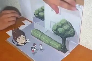 Một chuyện tình đẹp được tái hiện bằng phong cách cắt giấy độc đáo