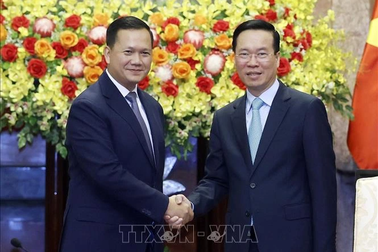 Chủ tịch nước Võ Văn Thưởng tiếp Thủ tướng Vương quốc Campuchia Hun Manet