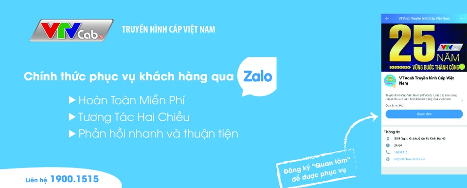 VTVcab chính thức phục vụ khách hàng qua ứng dụng Zalo - 1 VTVcab chính thức phục vụ khách hàng qua ứng dụng Zalo - 1