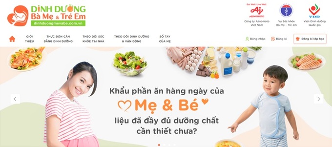 Phần mềm “Xây dựng thực đơn cân bằng dinh dưỡng cho phụ nữ mang thai, mẹ cho con bú và trẻ em từ 7 đến 60 tháng tuổi”