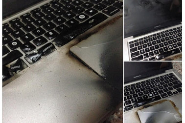 Thay pin không chính hãng, máy Macbook tại Việt Nam cháy nổ