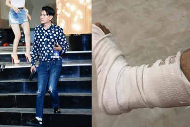 MC Vũ Mạnh Cường vào bệnh viện vì... cố lê chân gãy dẫn Hoa hậu