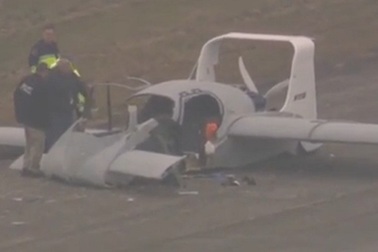 Ô tô bay gặp tai nạn trên đường thử