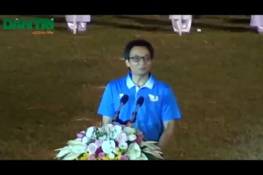Phó thủ tướng Vũ Đức Đam phát biểu tại Lễ khai mạc Hội khỏe Phù Đổng toàn quốc 2016.