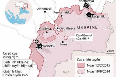 [Đồ họa] Chiến sự nổ ra ở Ukraine bất chấp lệnh ngừng bắn