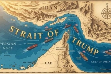 Tổng thống Trump đăng ảnh chỉnh sửa eo biển Hormuz thành “eo biển Trump”