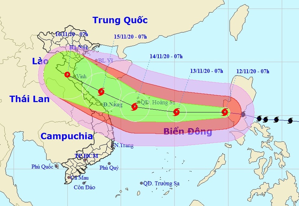 Bão Vamco đã vào Biển Đông - 1 Bão Vamco đã vào Biển Đông - 1