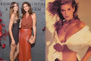 Siêu mẫu Cindy Crawford xinh đẹp sánh đôi bên con gái