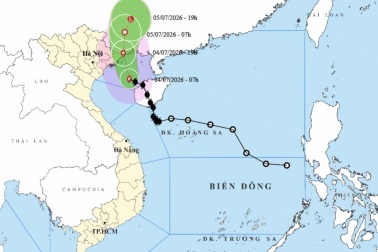Dự báo thời gian bão số 1 đổ bộ đất liền Hải Phòng - Quảng Ninh