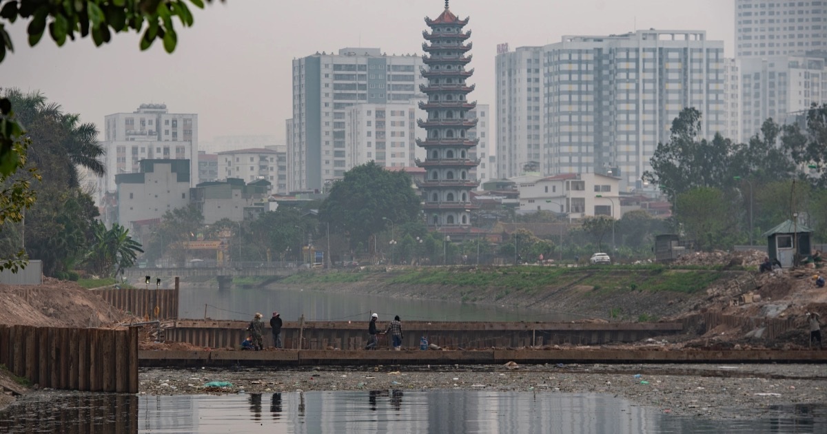 Xây đập dâng giữ nước đầu tiên trên sông Tô Lịch