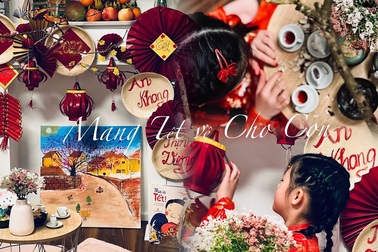 Bà mẹ Việt tại Đức cùng con gái kỳ công làm đồ trang trí Tết