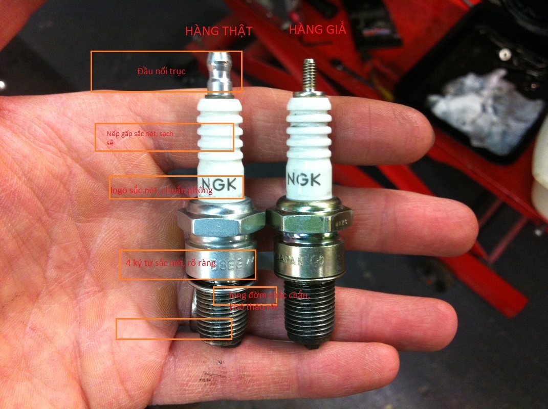 Các dấu hiệu nhận biết bugi thật và hàng giả - 1 Các dấu hiệu nhận biết bugi thật và hàng giả - 1