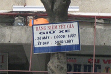 Quy định về giá trông giữ xe chỉ để làm cảnh