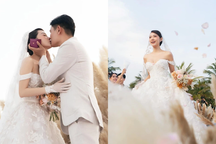 Minh Hằng bật khóc, hôn chồng doanh nhân trong đám cưới xa hoa