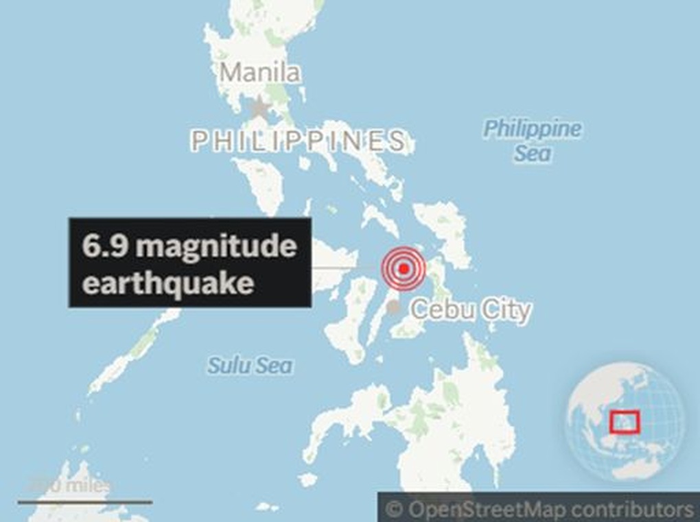 Động đất 6,9 độ rung chuyển Philippines, 13 người chết - 2 Động đất 6,9 độ rung chuyển Philippines, 13 người chết - 2