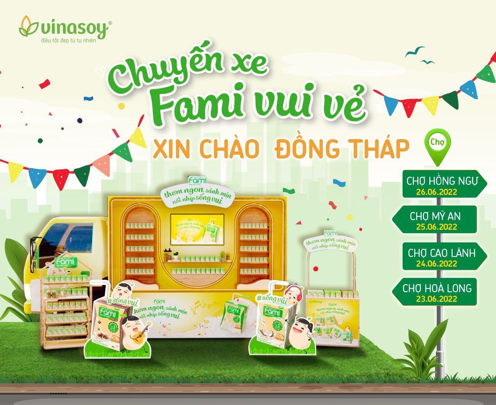 Chuyến xe Fami vui vẻ tiếp tục hành trình mang ngàn niềm vui bất ngờ đến với người dân Đồng Tháp - 1 Chuyến xe Fami vui vẻ tiếp tục hành trình mang ngàn niềm vui bất ngờ đến với người dân Đồng Tháp - 1