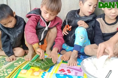 Thầy trò vùng cao cùng gói bánh chưng