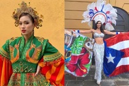 Đỗ Thị Hà và mỹ nhân hoa hậu thế giới cuốn hút với trang phục truyền thống