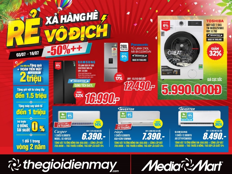 Siêu thị điện máy MediaMart xả hàng hè giảm sốc 50 % - 3 Siêu thị điện máy MediaMart xả hàng hè giảm sốc 50 % - 3