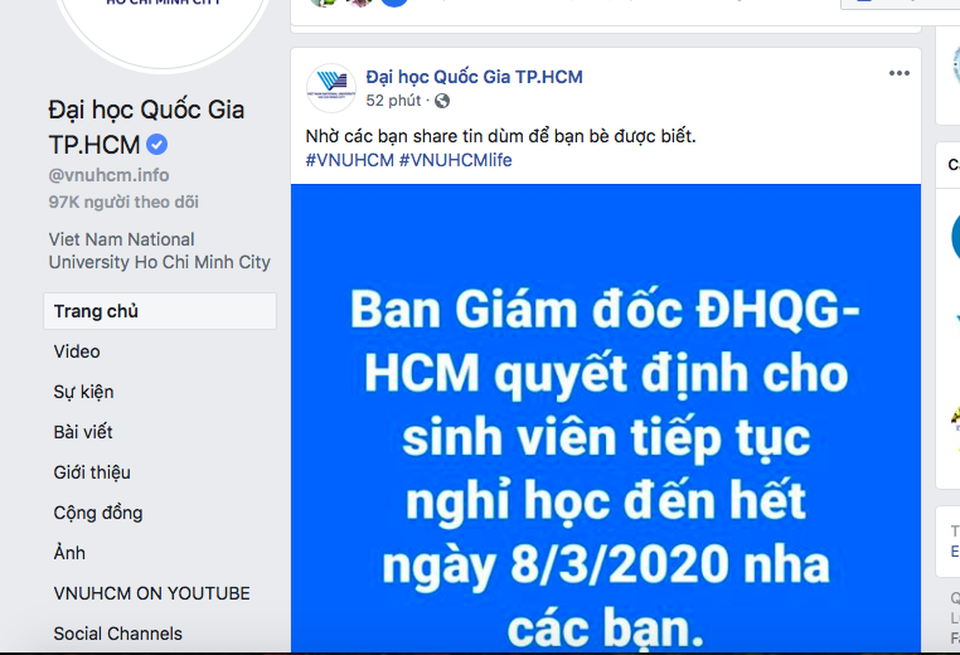 Thêm nhiều trường ĐH tại TPHCM cho sinh viên nghỉ tiếp tránh dịch Covid-19 - 1 Thêm nhiều trường ĐH tại TPHCM cho sinh viên nghỉ tiếp tránh dịch Covid-19 - 1