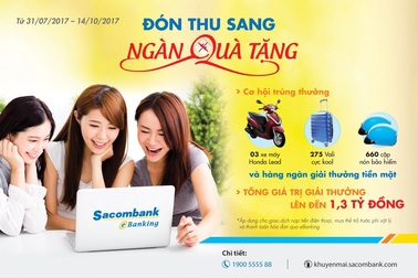 “Đón thu sang – ngàn quà tặng” với sacombank