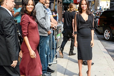 Phong cách sành điệu của bà bầu Zoe Saldana