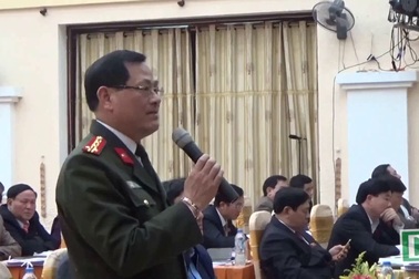 Đại tá Nguyễn Hữu Cầu thông tin về phát hiện, xử lý các  vụ phá rừng trên địa bàn tỉnh Nghệ An