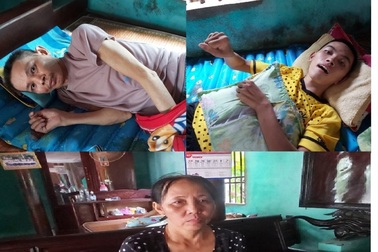 Thương người phụ nữ bất lực nhìn chồng, con nằm liệt giường chờ chết