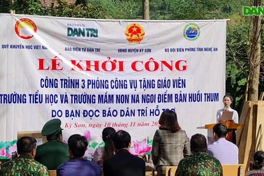 Khởi công 3 phòng ở cho giáo viên ở Huồi Thum.