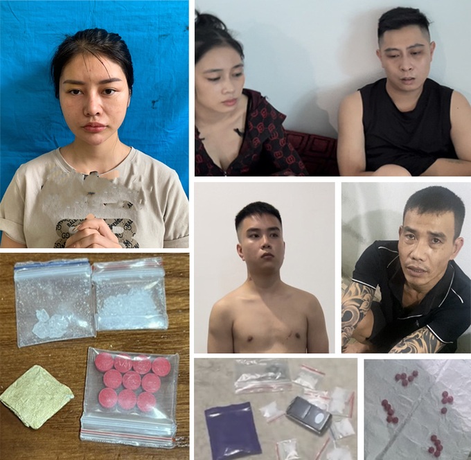 Các đối tượng và tang vật (Ảnh: Công an Thanh Hóa)