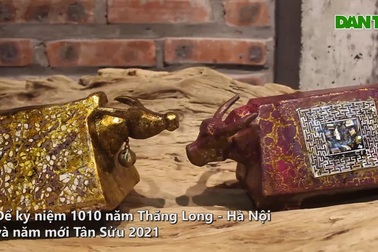 Đàn trâu gỗ dát vàng 1010 con ở ngôi làng cổ gần Hà Nội