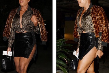 Sao đồng tính EJ Johnson diện váy xẻ cao ra phố