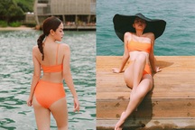 "Bà mẹ hai con" Phạm Quỳnh Anh khoe dáng quyến rũ với bikini