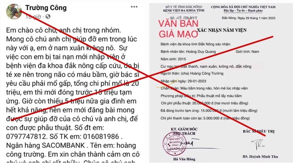 Bịa đặt hoàn cảnh khó khăn cần giúp đỡ để lừa đảo - 1 Bịa đặt hoàn cảnh khó khăn cần giúp đỡ để lừa đảo - 1