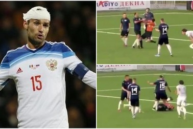 Cựu tuyển thủ Nga đấm thẳng mặt trọng tài sau khi nhận thẻ đỏ